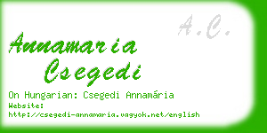 annamaria csegedi business card